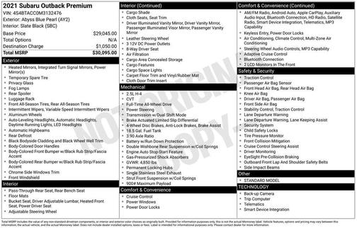 2021 Subaru Outback Premium