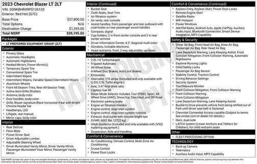 Red Hot 2023 Chevrolet Blazer 2LT