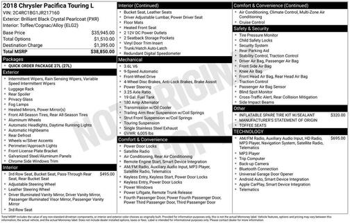 2018 Chrysler Pacifica Touring-L
