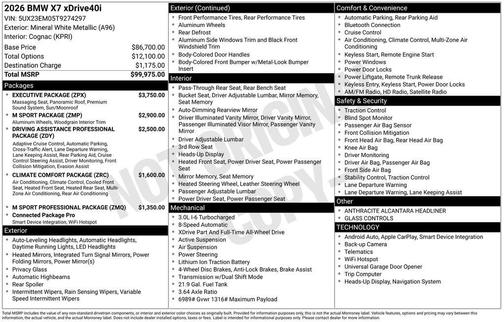 2026 BMW X7 xDrive40i