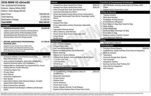 2026 BMW X3 30 xDrive
