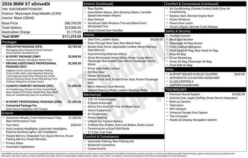 2026 BMW X7 xDrive40i