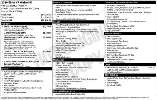 2026 BMW X7 xDrive40i