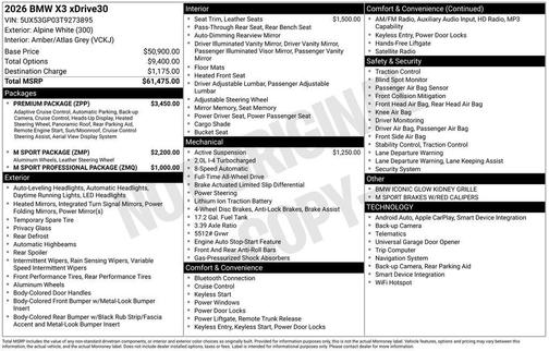 2026 BMW X3 30 xDrive