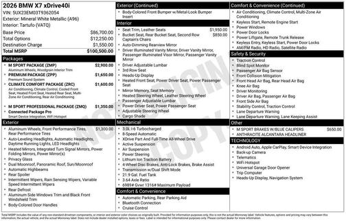 2026 BMW X7 xDrive40i