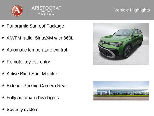 Bright Moss Green Metallic 2025 Volkswagen Taos 1.5T SE