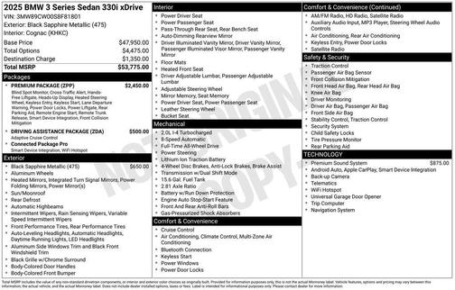 Black Sapphire Metallic 2025 BMW 330 xDrive