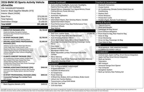 2026 BMW X5 PHEV xDrive50e