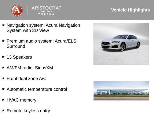 Platinum White Pearl 2022 Acura TLX Technology