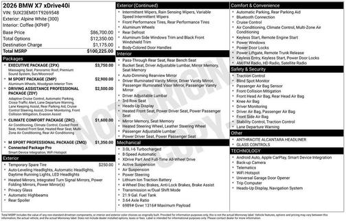 2026 BMW X7 xDrive40i