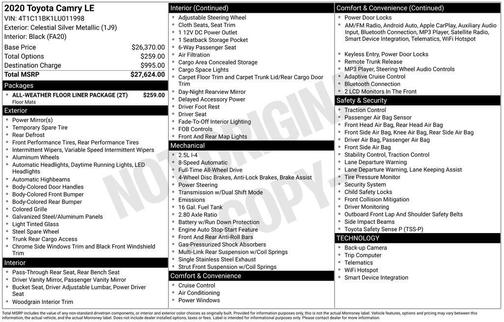 2020 Toyota Camry LE