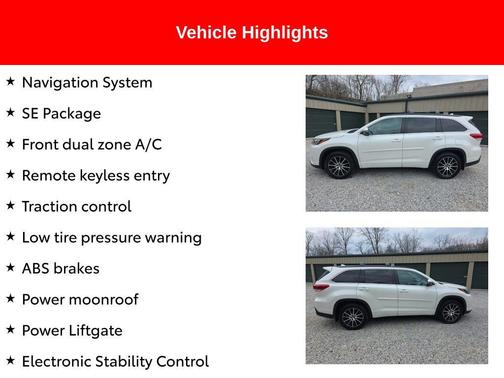 Blizzard Pearl 2018 Toyota Highlander SE