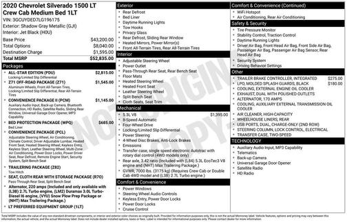 Shadow Gray Metallic 2020 Chevrolet Silverado 1500 LT