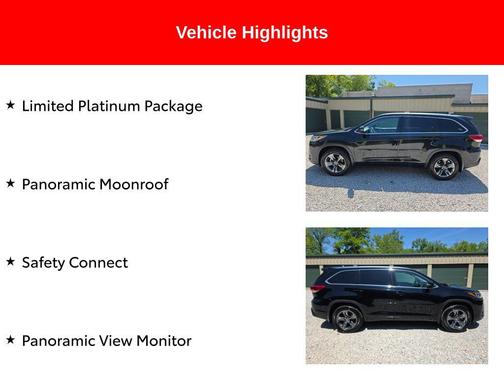 Midnight Black Metallic 2018 Toyota Highlander Limited Platinum