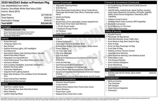 2020 Mazda Mazda3 AWD w/Premium Package