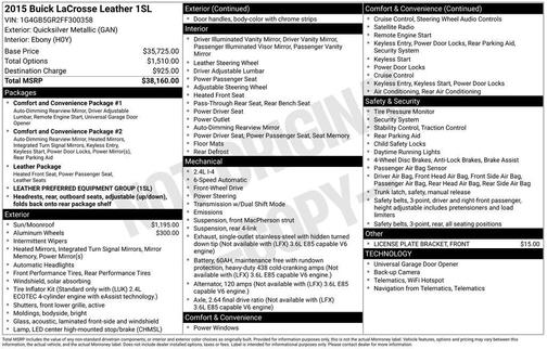 2015 Buick LaCrosse Leather