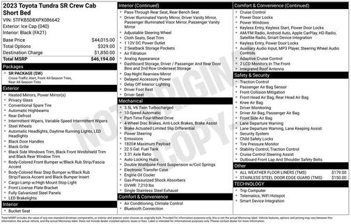2023 Toyota Tundra SR