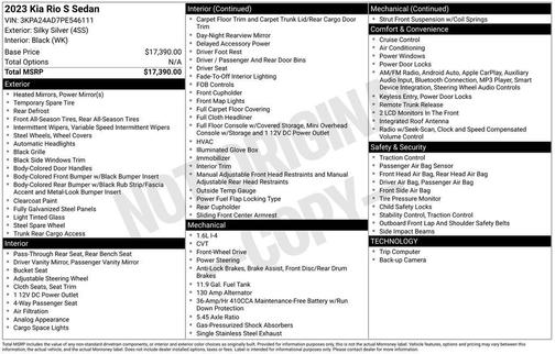 2023 Kia Rio S