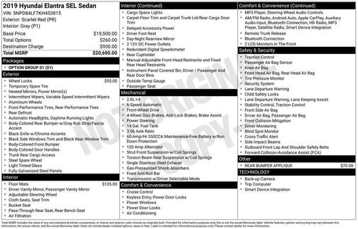 2019 Hyundai ELANTRA SEL