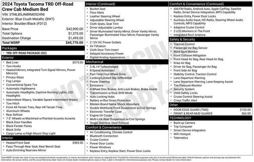 Blue Crush Metallic 2024 Toyota Tacoma TRD Sport