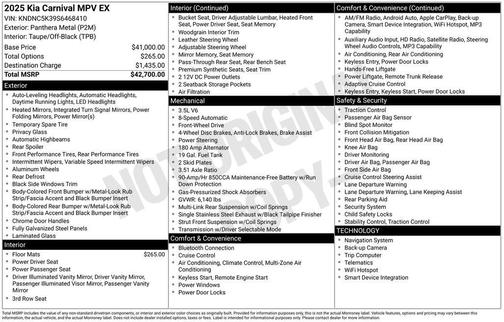 Panthera Metal 2025 Kia Carnival EX