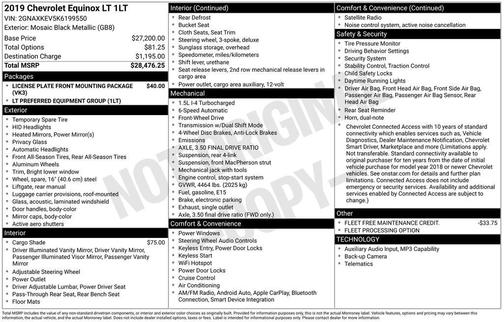 Mosaic Black Metallic 2019 Chevrolet Equinox 1LT