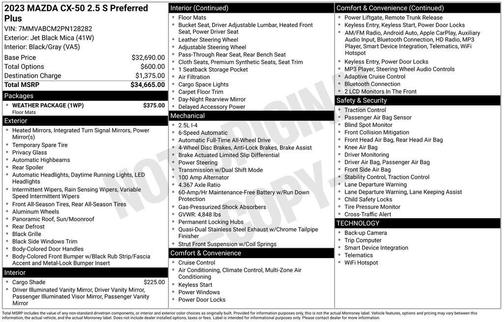 2023 Mazda CX-50 2.5 S Preferred Plus Package