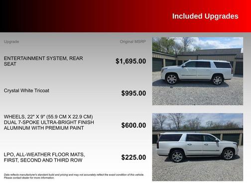 Crystal White Tricoat 2016 Cadillac Escalade ESV Luxury