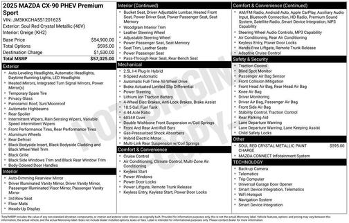 2025 Mazda CX-90 PHEV Premium Sport