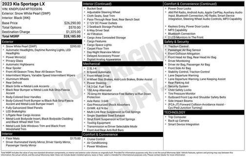 Snow White Pearl 2023 Kia Sportage LX