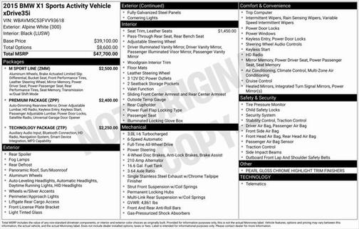 2015 BMW X1 xDrive35i