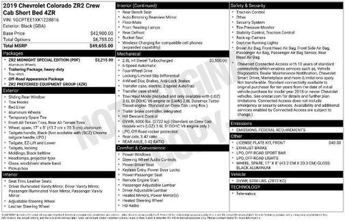 2019 Chevrolet Colorado ZR2