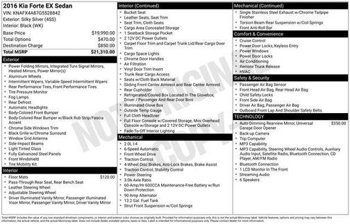 Silky Silver 2016 Kia Forte EX