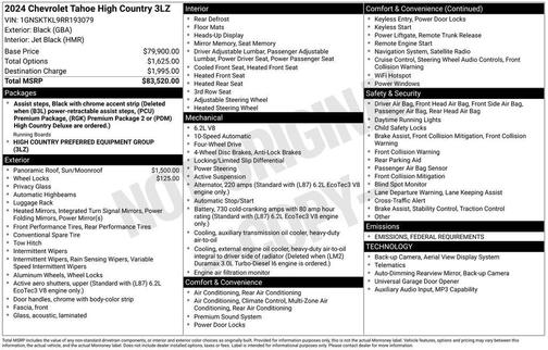 2024 Chevrolet Tahoe 4WD High Country