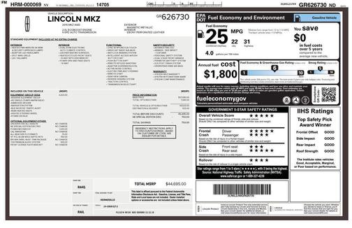 2016 Lincoln MKZ Base
