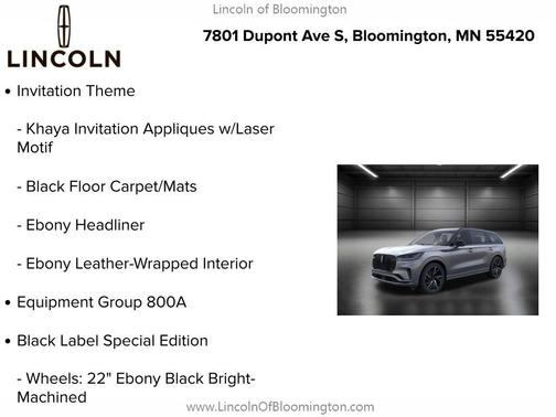 2025 Lincoln Aviator Black Label AWD