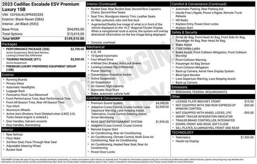 2023 Cadillac Escalade ESV Premium Luxury