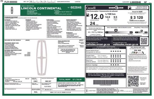 2020 Lincoln Continental Reserve