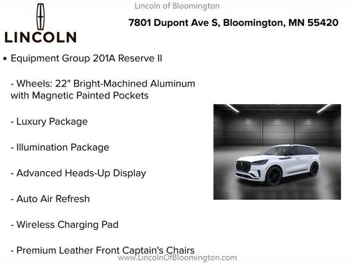 Pristine White Metallic Tri-Coat 2026 Lincoln Aviator Reserve AWD