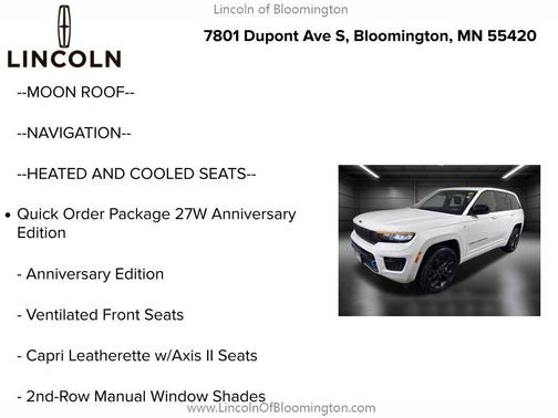 2024 Jeep Grand Cherokee 4xe Anniversary Edition