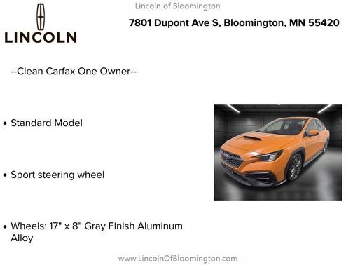 Solar Orange Pearl 2024 Subaru WRX Base
