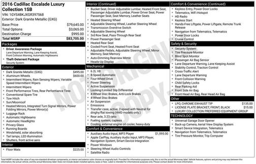 2016 Cadillac Escalade Luxury