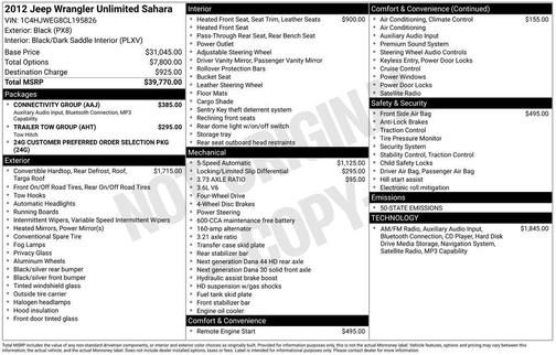 2012 Jeep Wrangler Unlimited Sahara