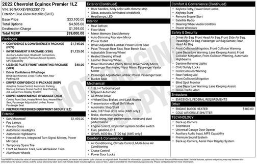 2022 Chevrolet Equinox Premier w/1LZ