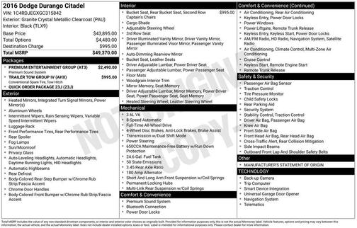 2016 Dodge Durango Citadel