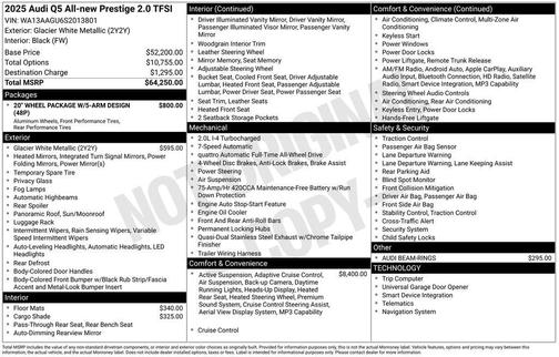 2025 Audi Q5 Prestige TFSI quattro S tronic