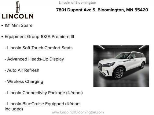 PRISTINE WHITE MET 3C 2026 Lincoln Aviator Premiere