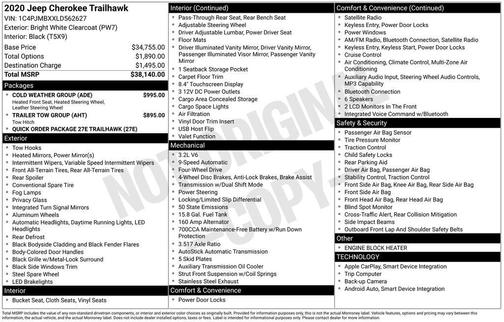 2020 Jeep Cherokee Trailhawk