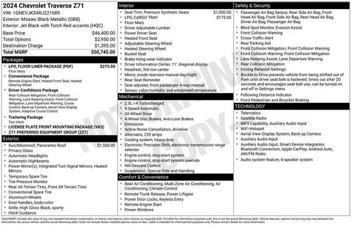 Mosaic Black Metallic 2024 Chevrolet Traverse AWD Z71