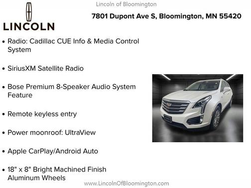 Crystal White Tricoat 2017 Cadillac XT5 Luxury